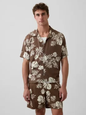 Chemise à col camp décontractée