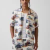 Chemise à col camp décontractée