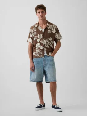 Chemise à col camp décontractée
