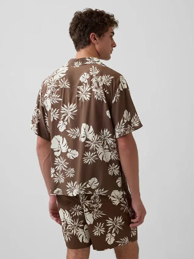 Chemise à col camp décontractée