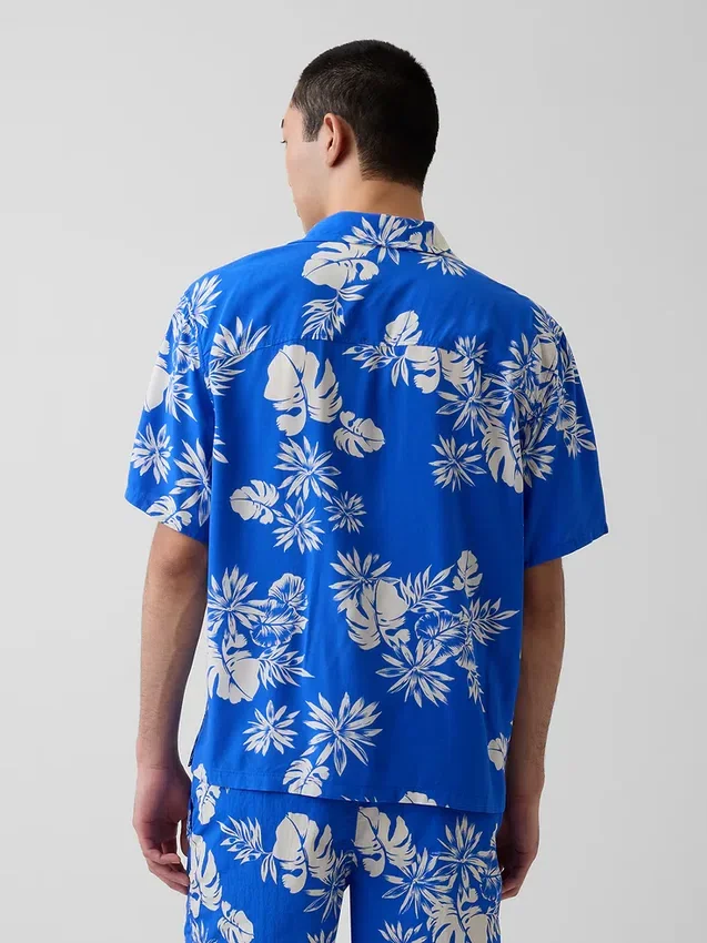 Chemise à col camp décontractée