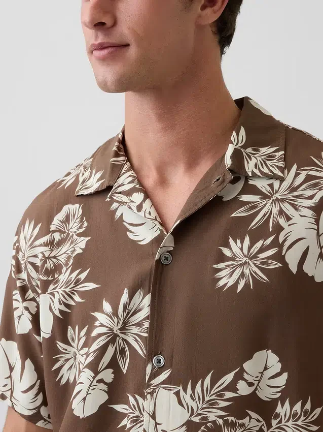 Chemise à col camp décontractée