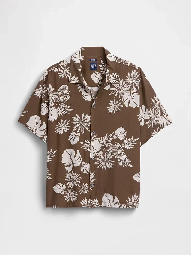 Chemise à col camp décontractée