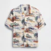 Chemise à col camp décontractée