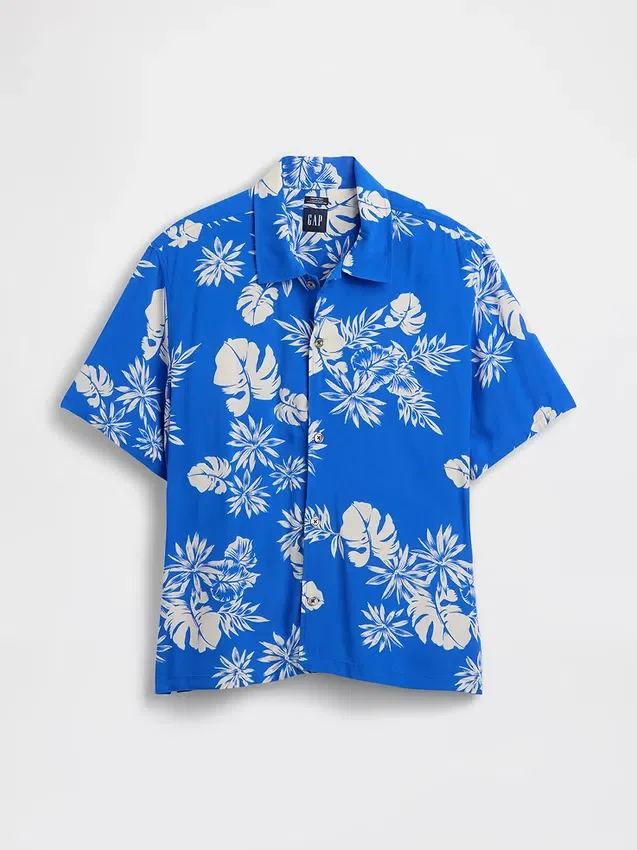 Chemise à col camp décontractée