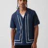 Chemise à col « Camp » rayée