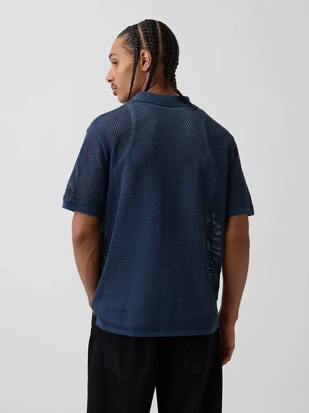 Chemise à col « Camp » rayée