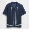 Chemise à col « Camp » rayée