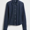 Chemise courte ajustée en denim