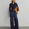 Chemise courte ajustée en denim
