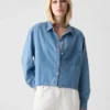 Chemise courte en denim