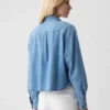 Chemise courte en denim