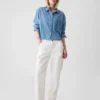 Chemise courte en denim