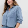 Chemise courte en denim