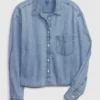 Chemise courte en denim