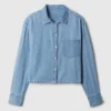 Chemise courte en denim