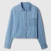 Chemise courte en denim