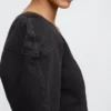 Chemise courte en denim à manches évasées
