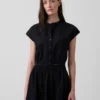 Chemise courte à manches courtes en popeline