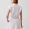 Chemise courte à manches courtes en popeline