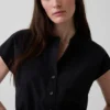 Chemise courte à manches courtes en popeline