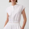 Chemise courte à manches courtes en popeline