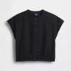 Chemise courte à manches courtes en popeline