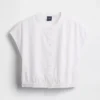 Chemise courte à manches courtes en popeline