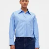 Chemise courte à ourlet droit en coton bio