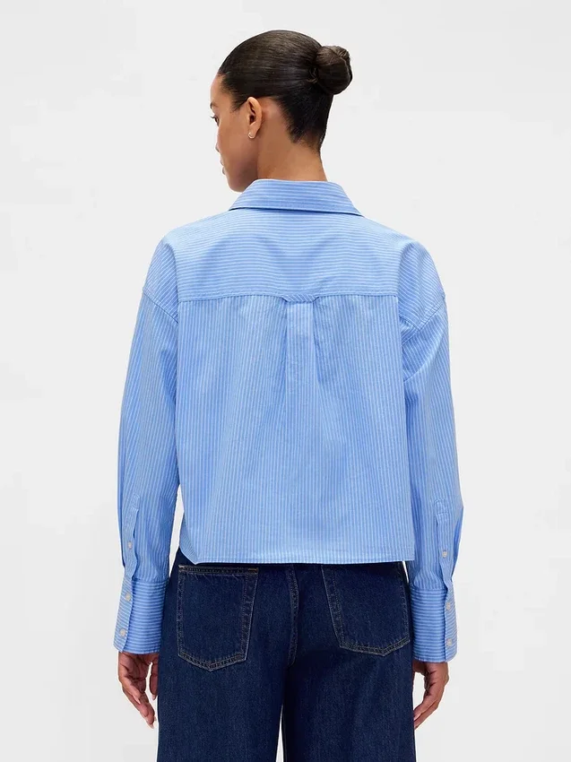 Chemise courte à ourlet droit en coton bio