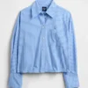 Chemise courte à ourlet droit en coton bio