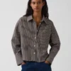 Chemise courte oversize en popeline de coton bio