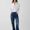 Chemise courte oversize en popeline de coton bio