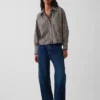 Chemise courte oversize en popeline de coton bio