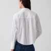 Chemise courte oversize en popeline de coton bio