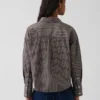 Chemise courte oversize en popeline de coton bio
