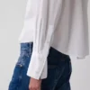 Chemise courte oversize en popeline de coton bio