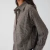 Chemise courte oversize en popeline de coton bio