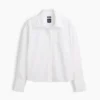 Chemise courte oversize en popeline de coton bio