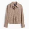 Chemise courte oversize en popeline de coton bio