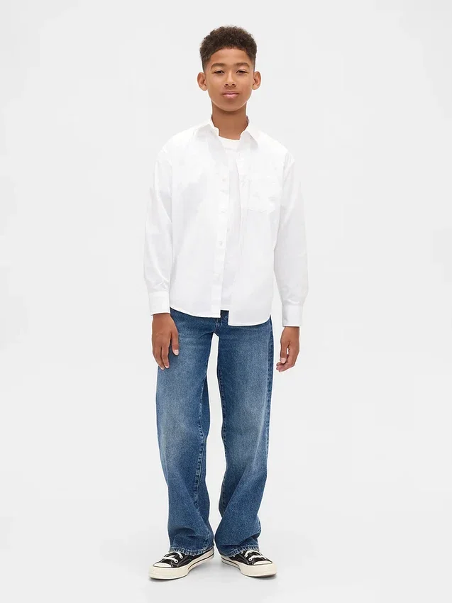 Chemise décontractée en popeline pour enfant