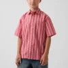 Chemise décontractée à rayures en popeline de coton bio pour enfant