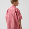 Chemise décontractée à rayures en popeline de coton bio pour enfant