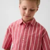 Chemise décontractée à rayures en popeline de coton bio pour enfant