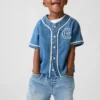 Chemise de baseball en denim pour Bébé & Enfant avec logo « Varsity »