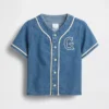 Chemise de baseball en denim pour Bébé & Enfant avec logo « Varsity »