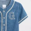 Chemise de baseball en denim pour Bébé & Enfant avec logo « Varsity »