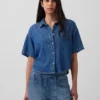 Chemise de camp oversize en denim ultra-doux