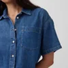 Chemise de camp oversize en denim ultra-doux