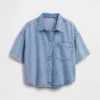 Chemise de camp oversize en denim ultra-doux